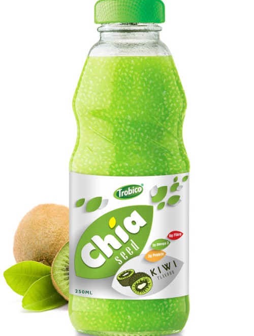 250ml Chia Seed kiwi Flavour Glass bottle